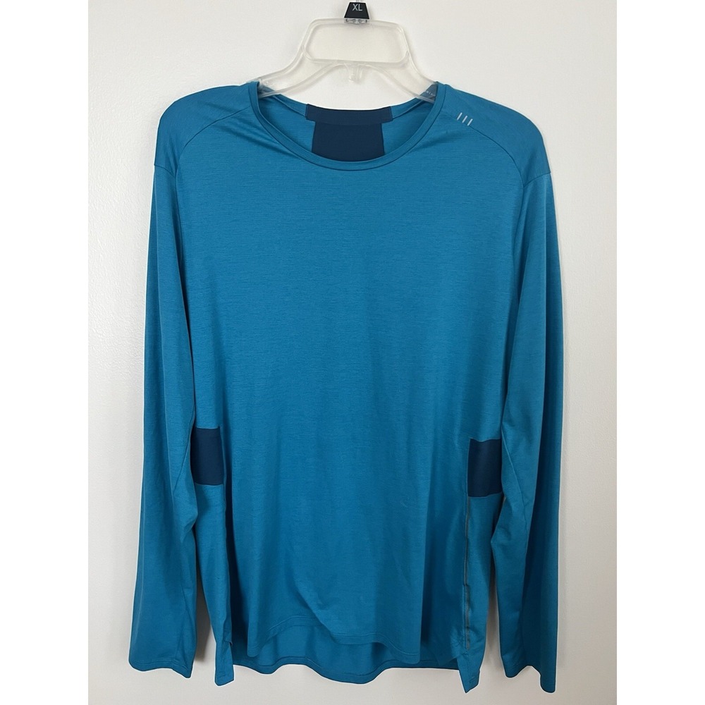Lululemon Fast Free Reflective Long Sleeve Shirt Heathered aqua marine SZ Large - Picture 4 of 5
